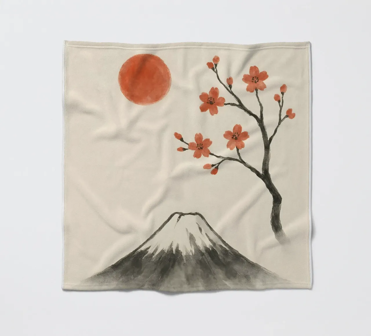 Serenità in fiore - Armonia del Monte Fuji e dei Sakura coperta in pile da Graceful Desine