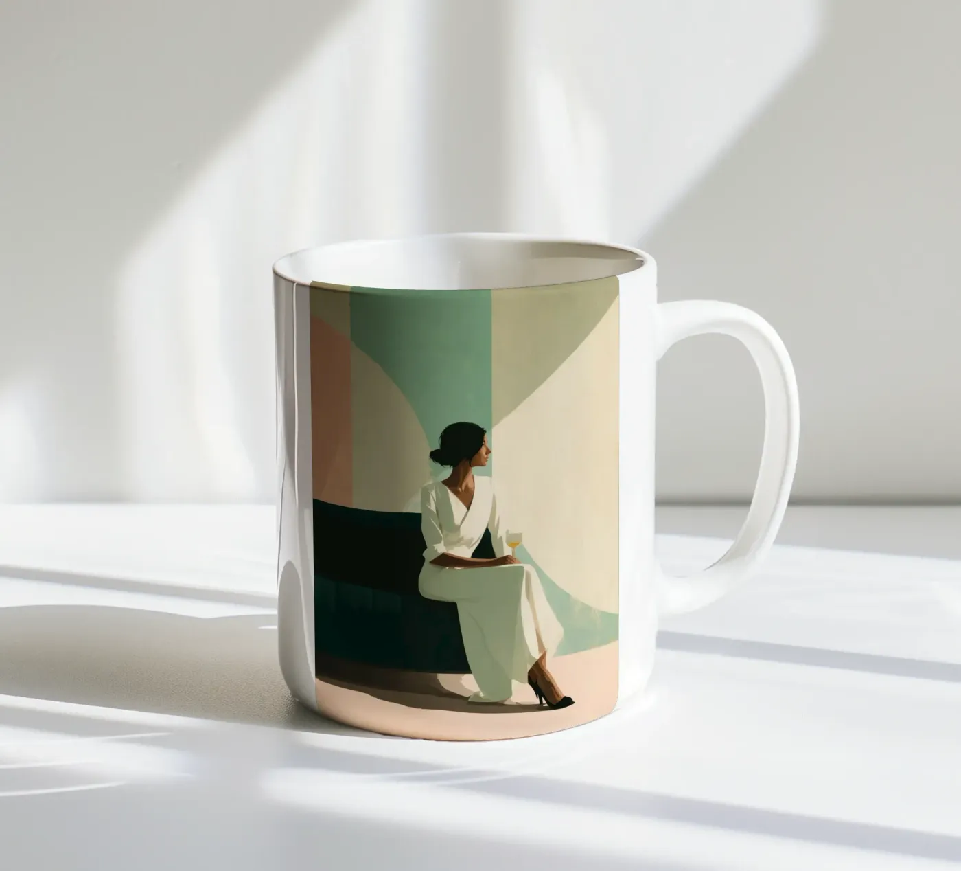 Soft Geometry ceramic mug by Clara August