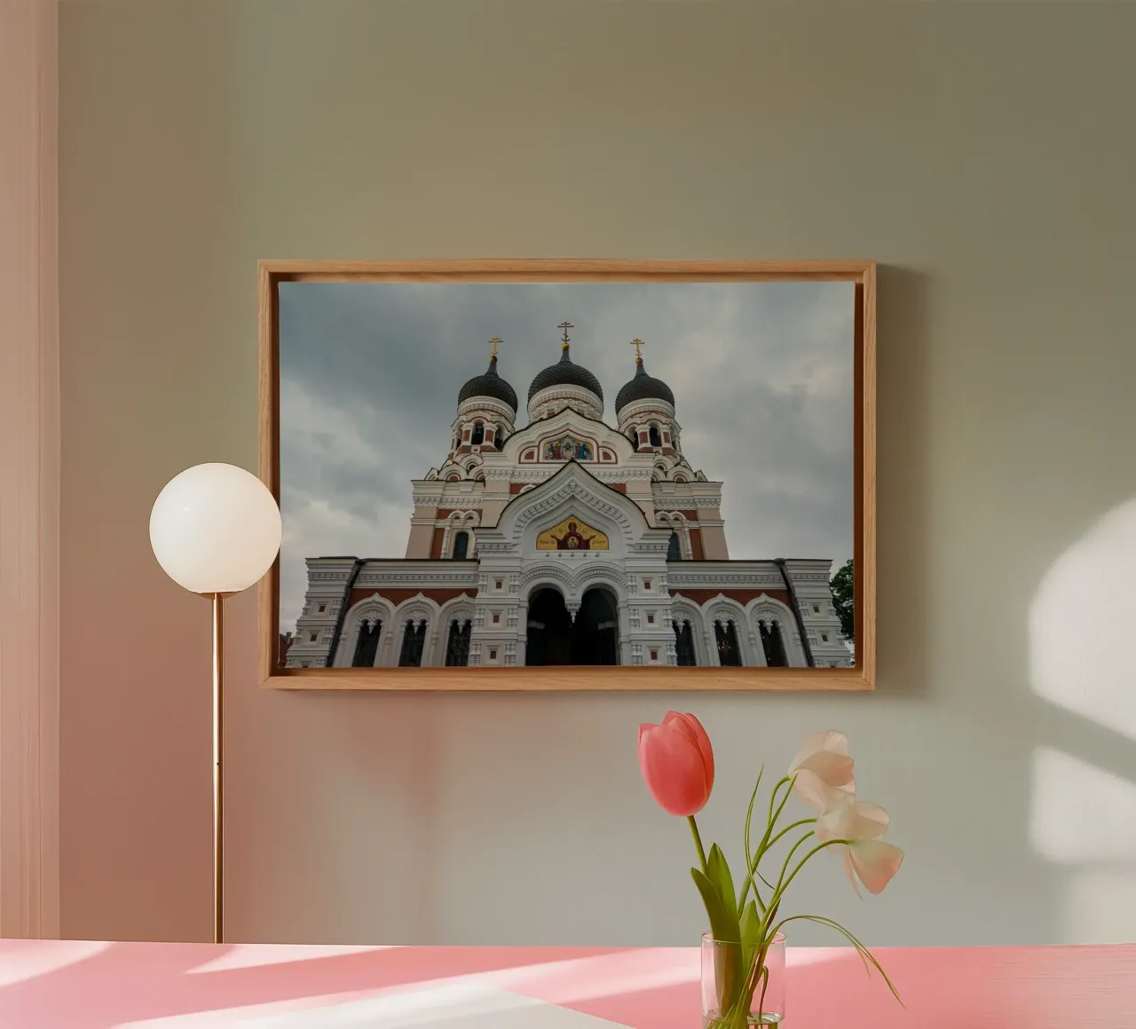 Alexander Nevski orthodoxe kathedraal in Tallin, Estland canvas met Baklijst van anderm