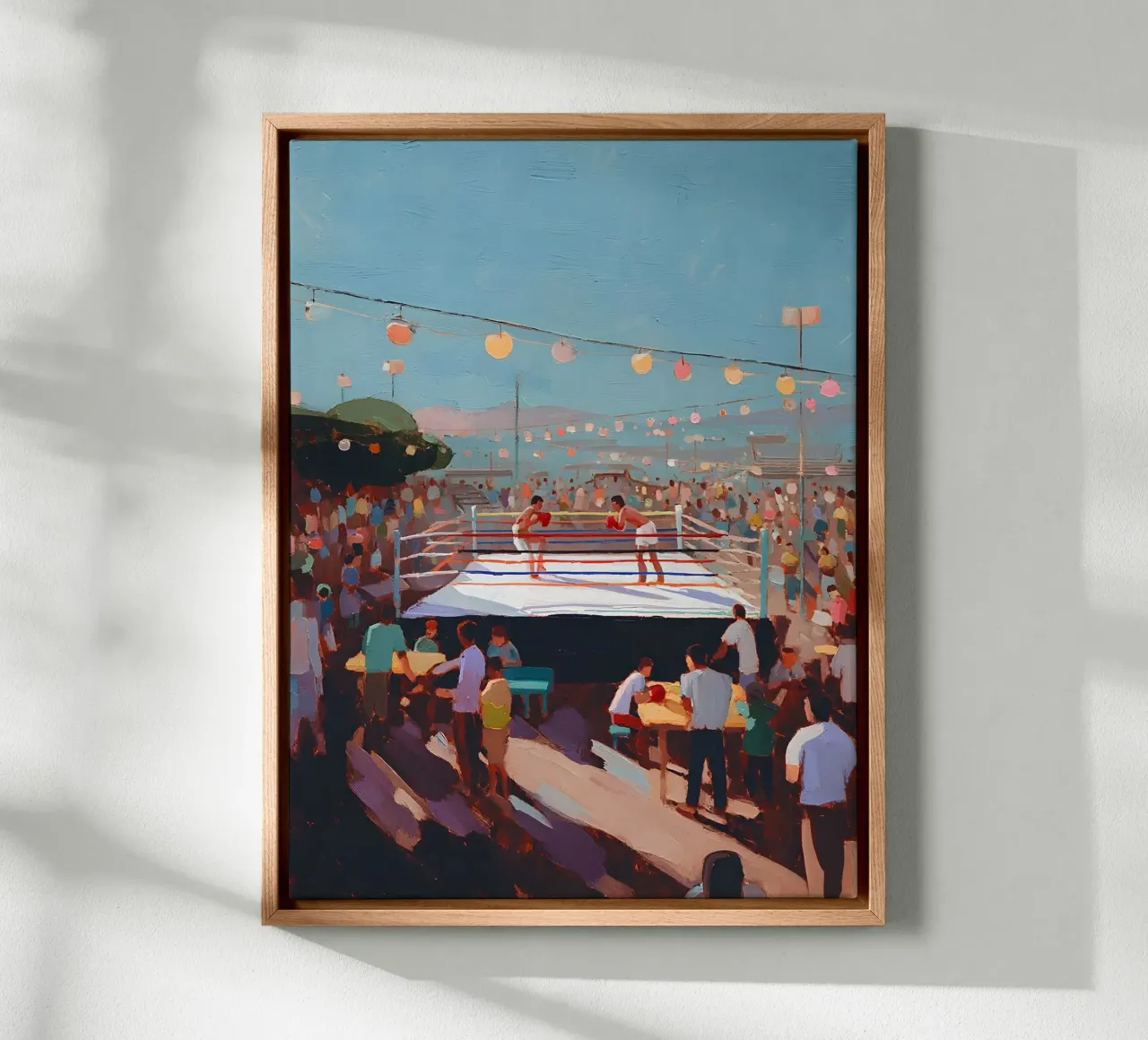 Boxing Party canvas with Floater frame by Gypsy Galleria