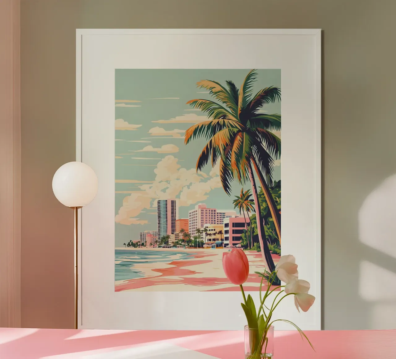 Miami Beach poster con telaio in plastica da Gypsy Galleria