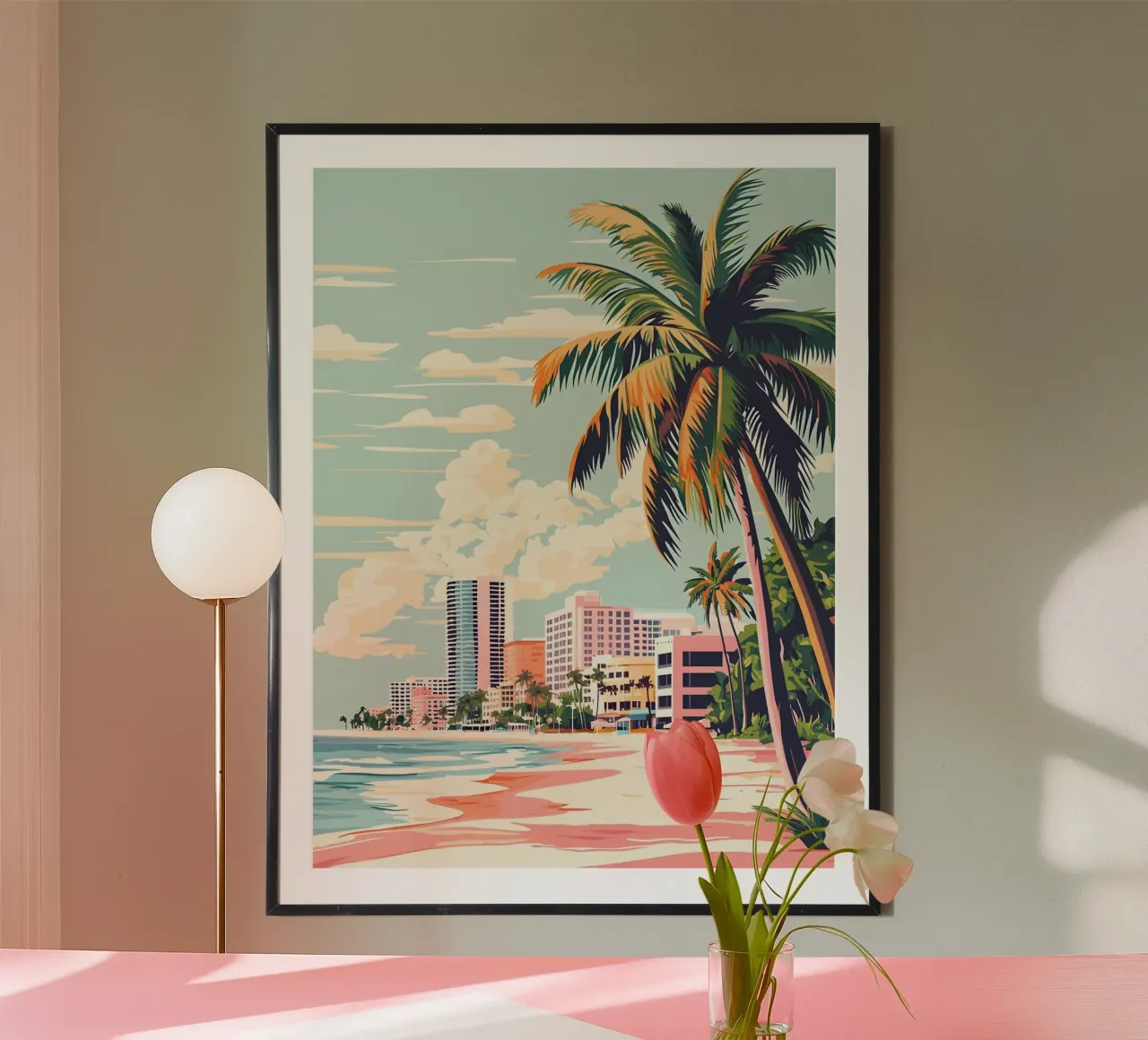 Miami Beach poster con telaio in plastica da Gypsy Galleria
