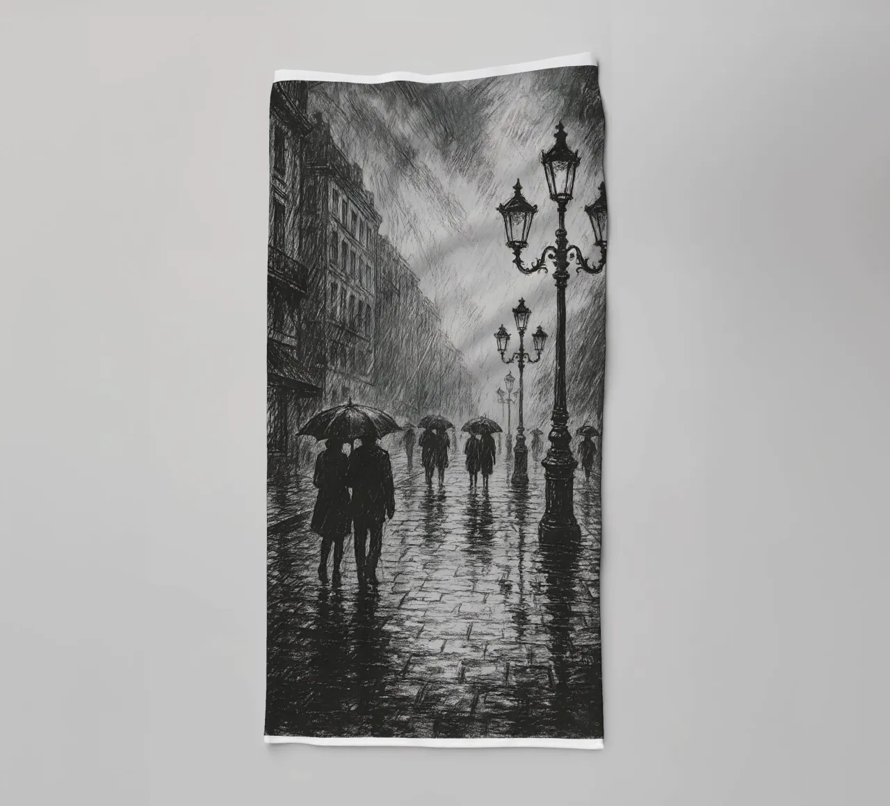 Pioggia in città - Una passeggiata nell'ombra asciugamano da bagno da Graceful Desine