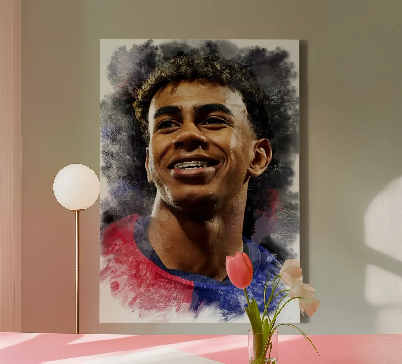 Lamine Yamal smile canvas by Lembayung art