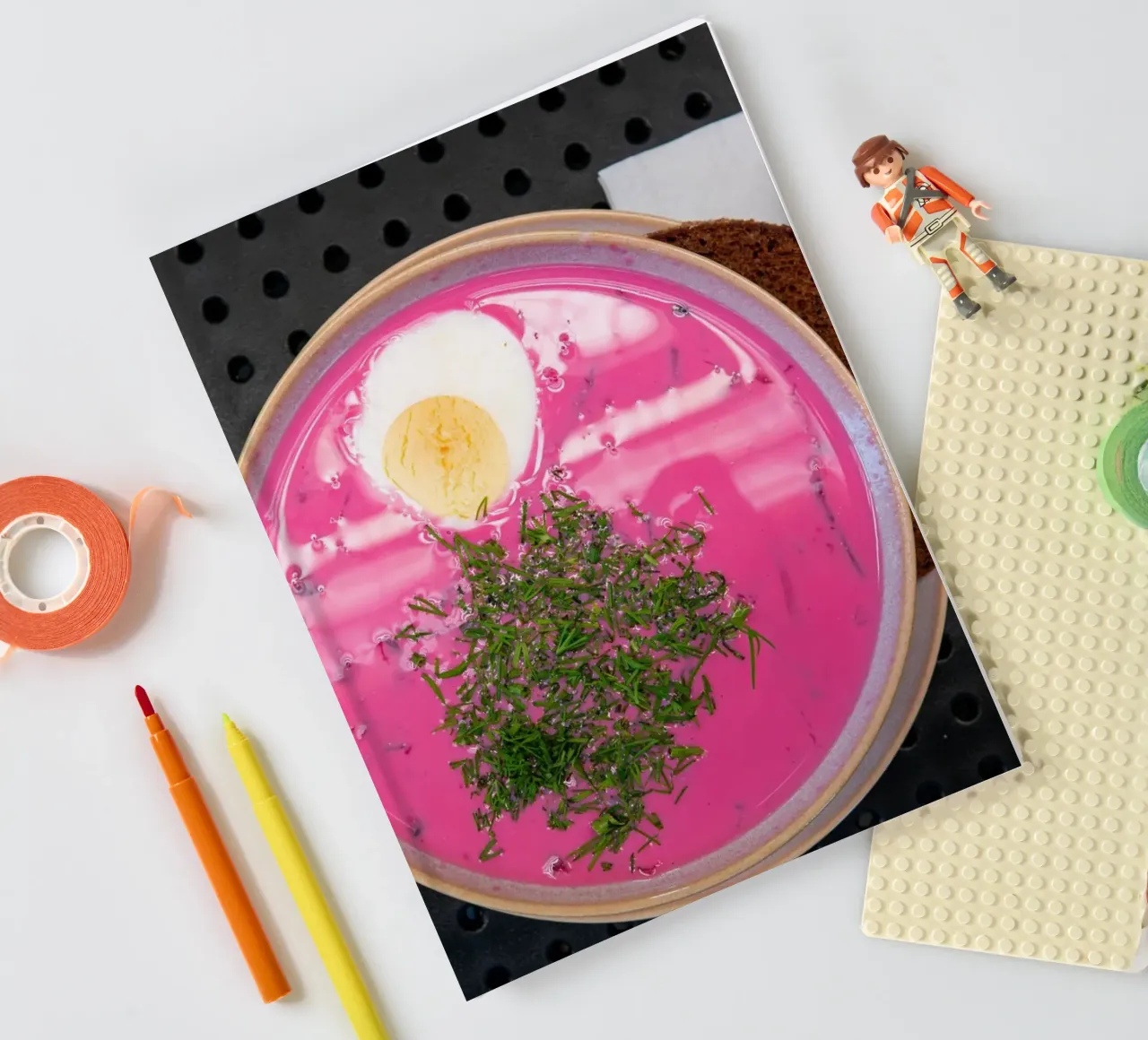 Beetroot soup with egg in Latvia notebook by anderm