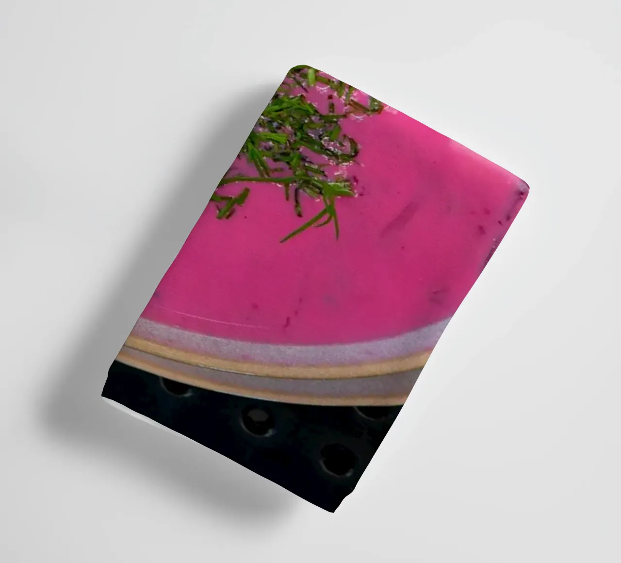 Beetroot soup with egg in Latvia towel by anderm