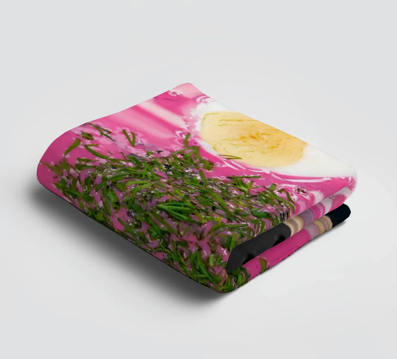 Beetroot soup with egg in Latvia towel by anderm