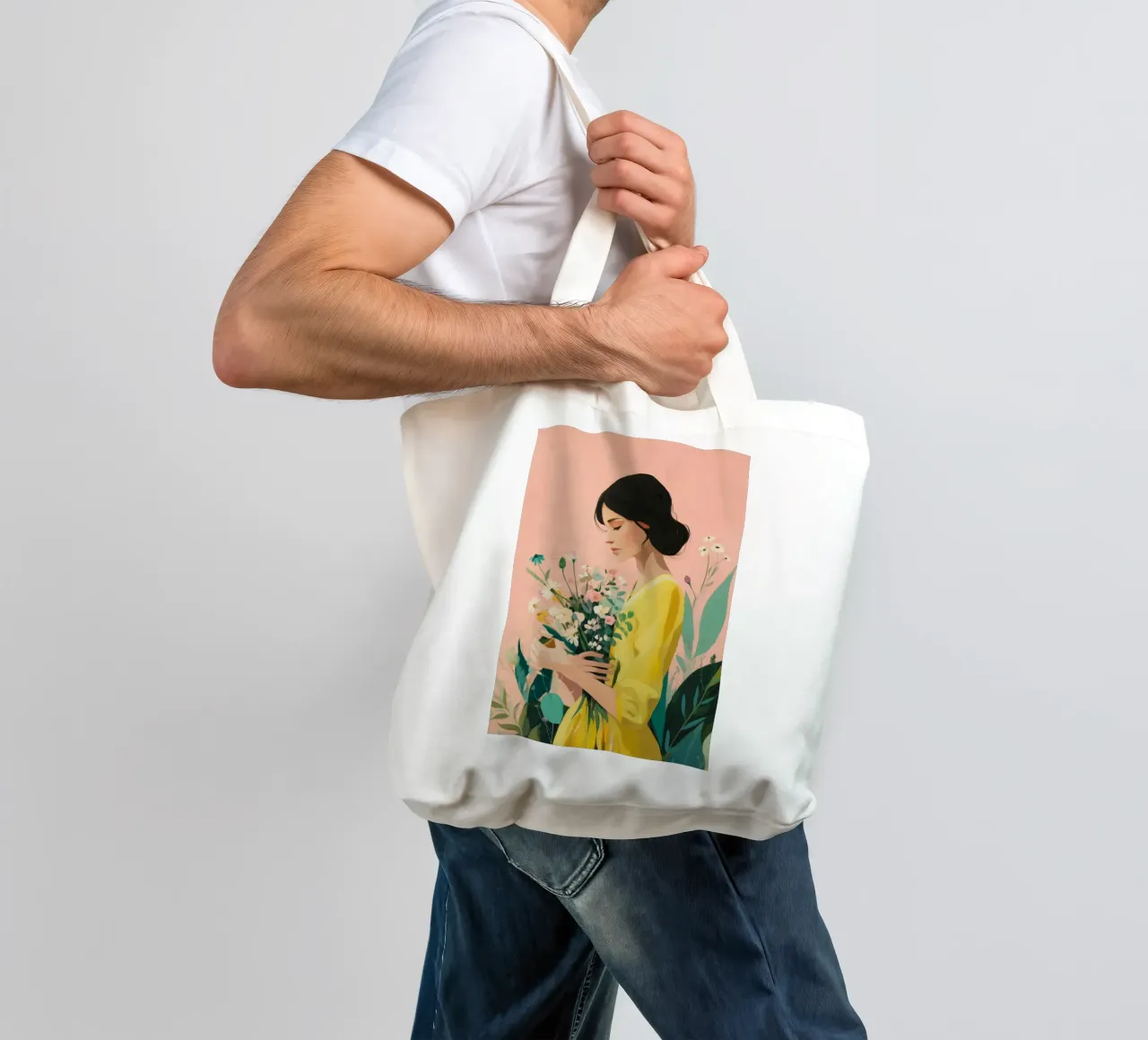 Beautiful Things Don't Ask for Attention II borsa in juta da Clara August