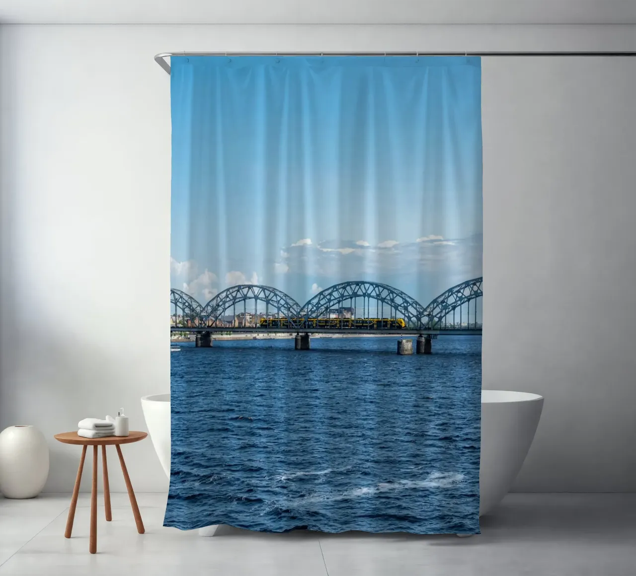 View of Riga, capital of Latvia shower curtain by anderm