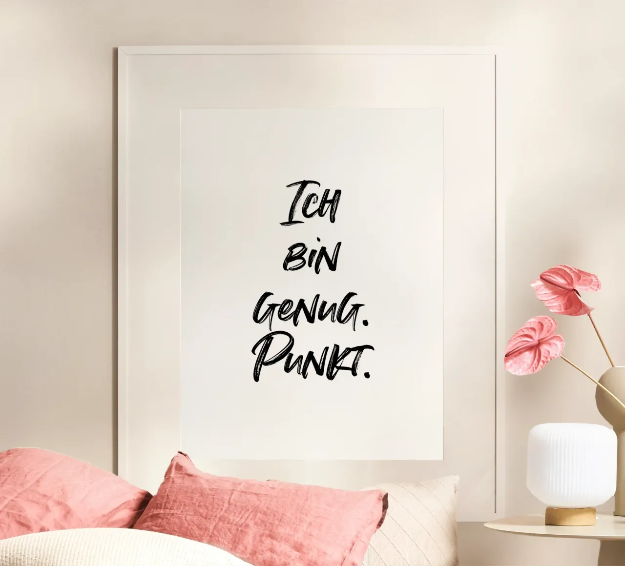 Ich bin genug. Punkt. | minimalistic design carta hahnemühle da just typo