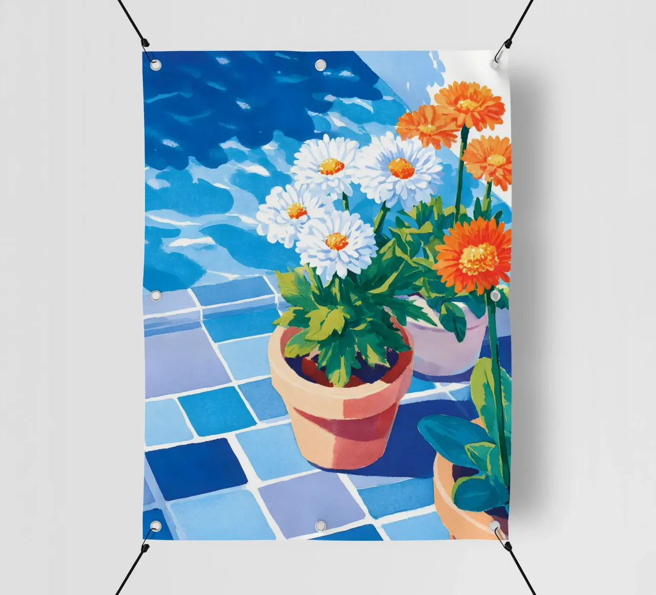 The Pool Flowers telo in pvc da Gypsy Galleria