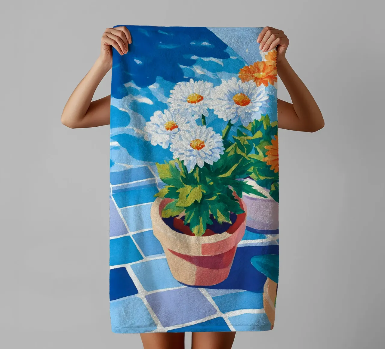 The Pool Flowers asciugamano da bagno da Gypsy Galleria