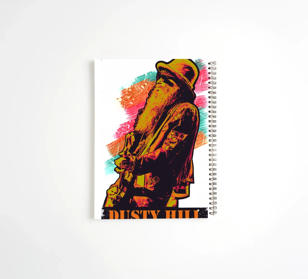 Dusty Hill art spiral notebook by Lembayung art
