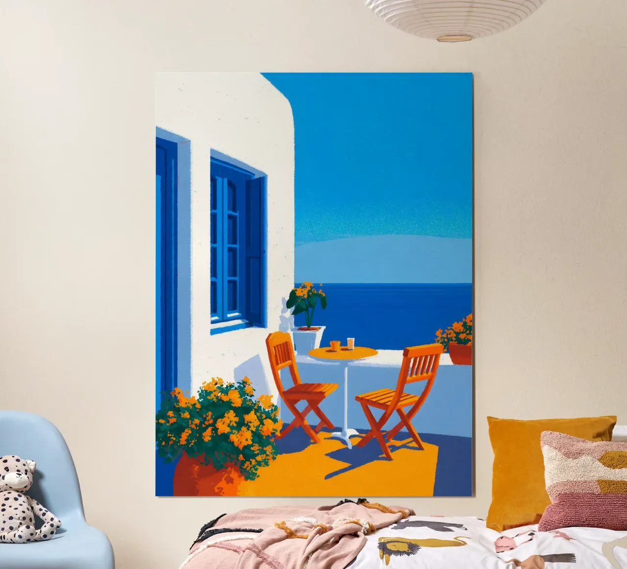 Holiday in Greece poster con telaio in plastica da Gypsy Galleria