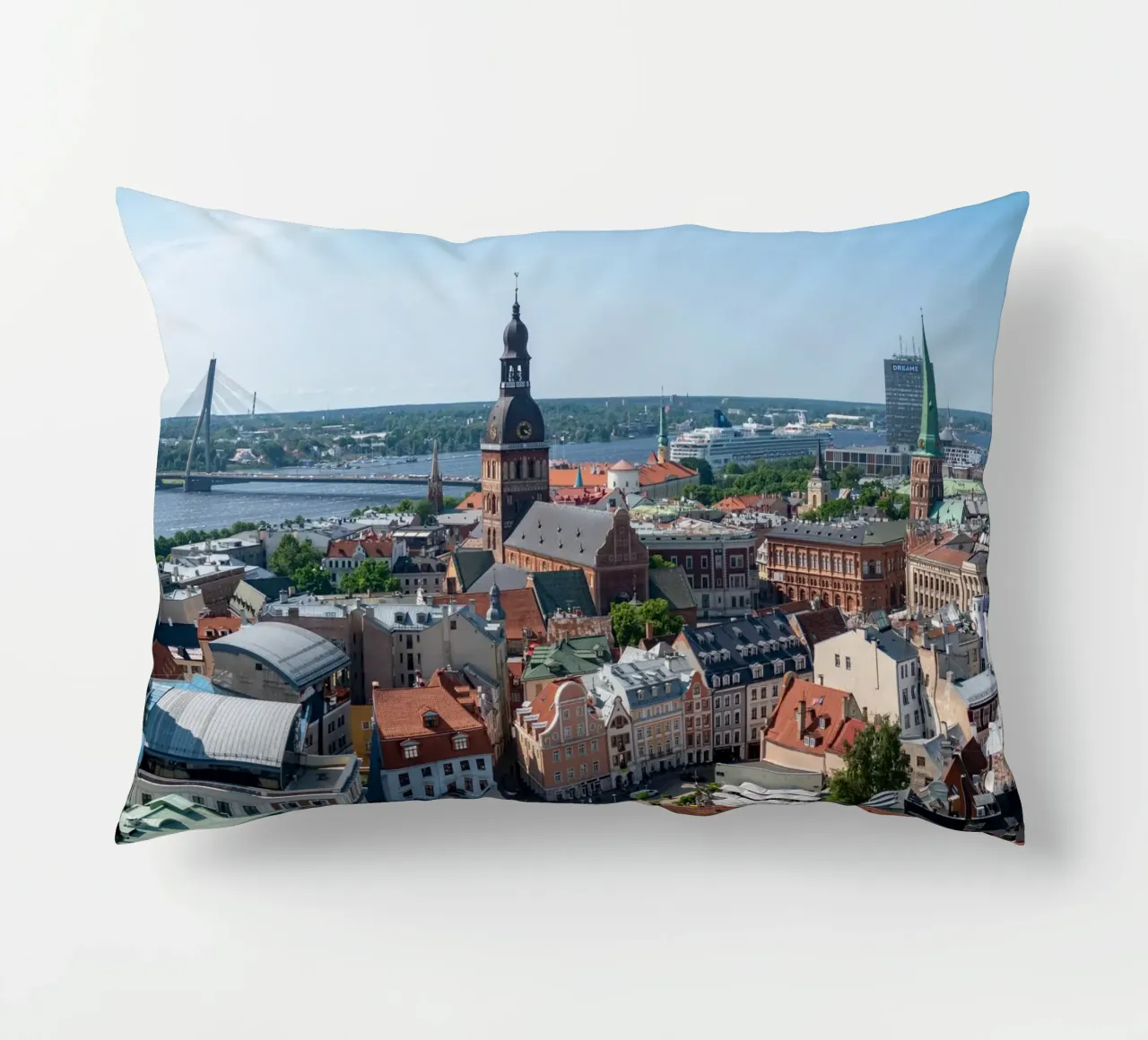 View of Riga, capital of Latvia decorative cushion by anderm