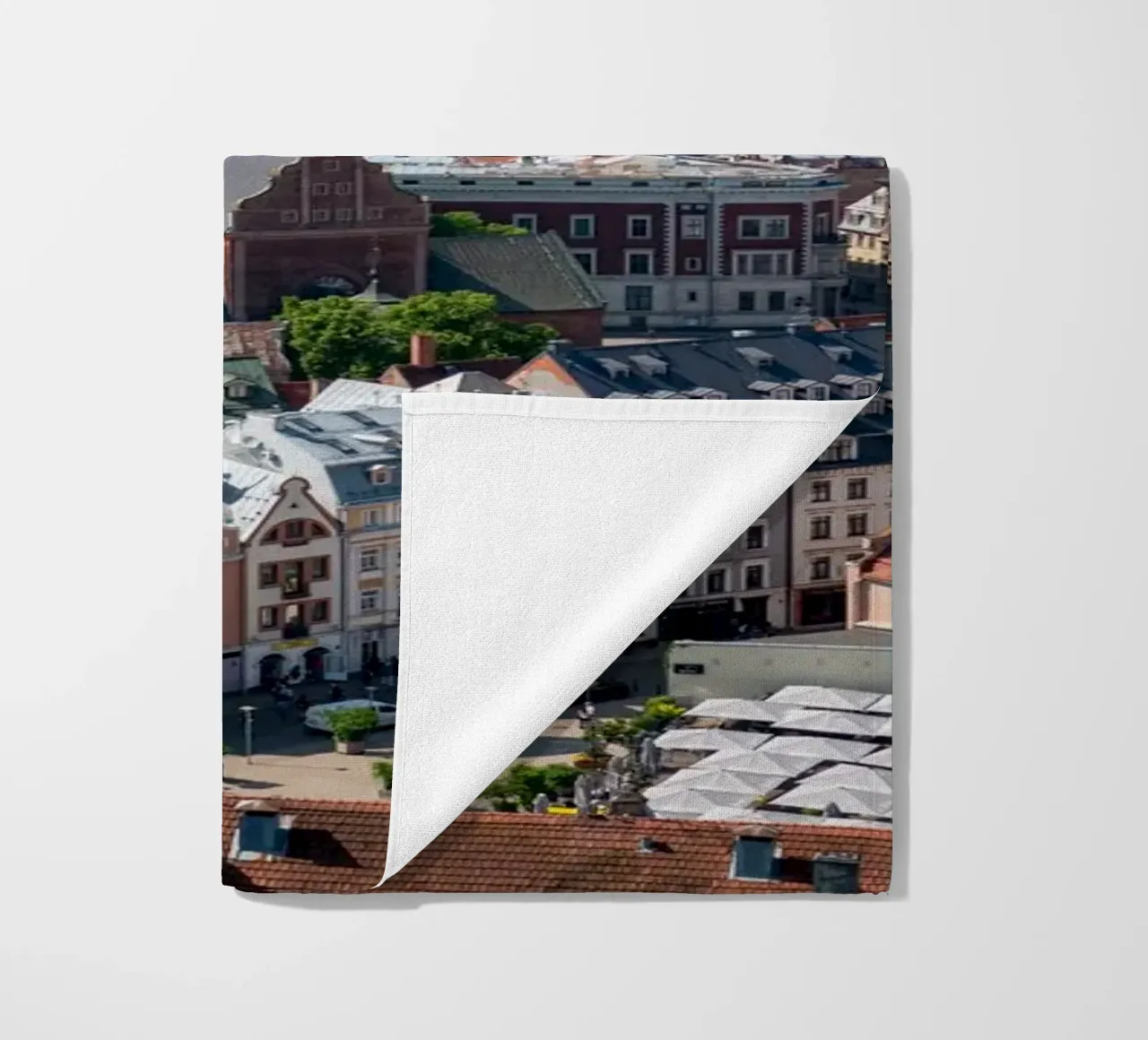 View of Riga, capital of Latvia beach towel by anderm