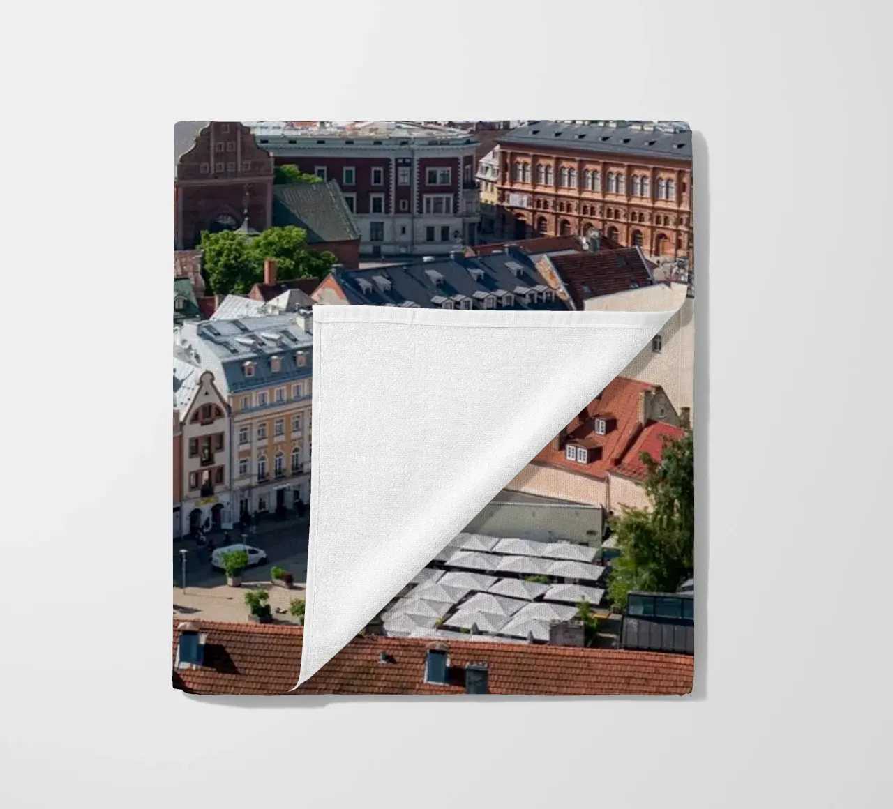 View of Riga, capital of Latvia beach towel by anderm
