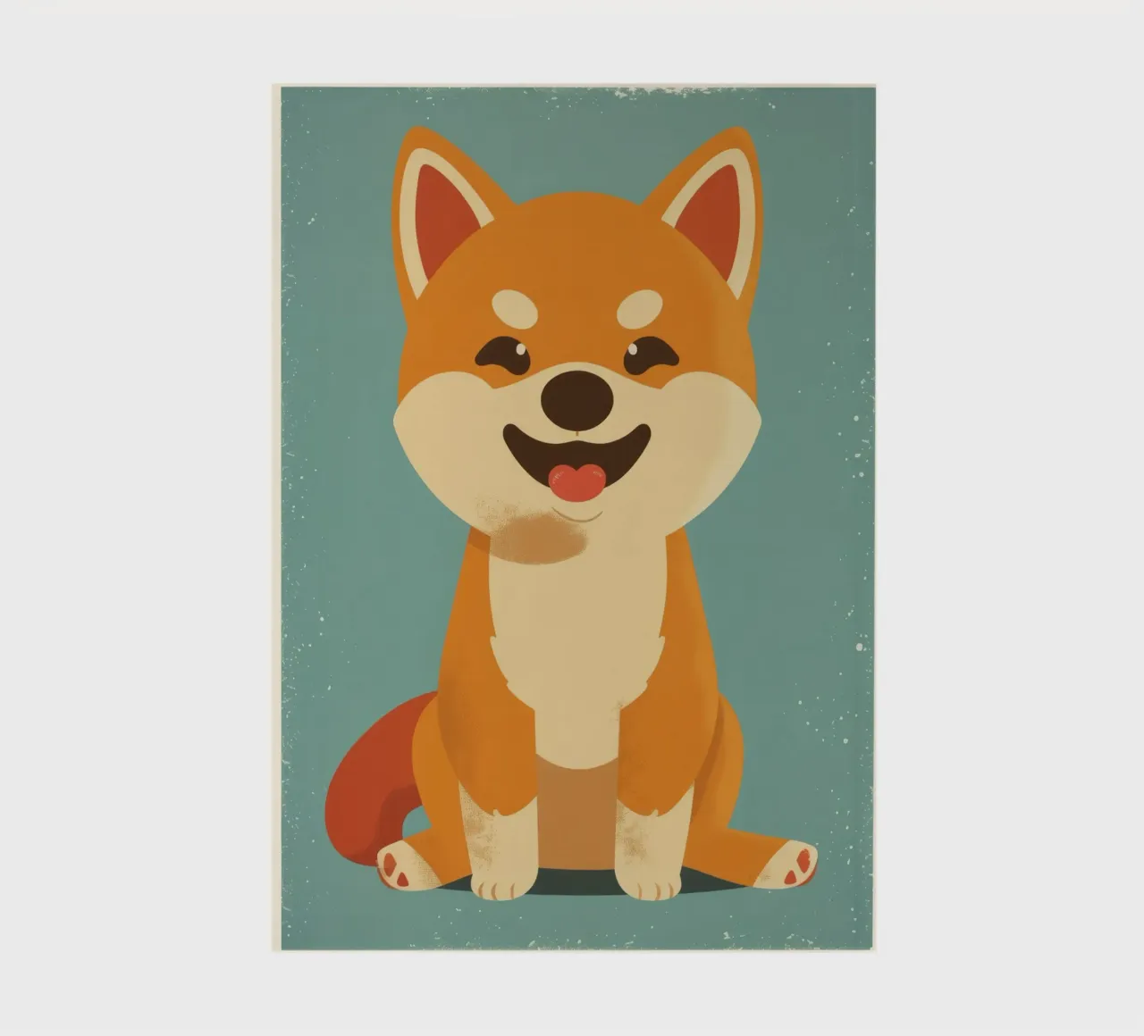 Adorable Shiba Inu sits happily against a simple background notebook by DesignDoodle
