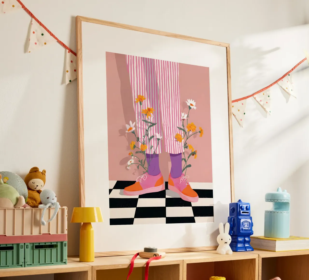 Floral Legs poster with plastic frame by Gypsy Galleria