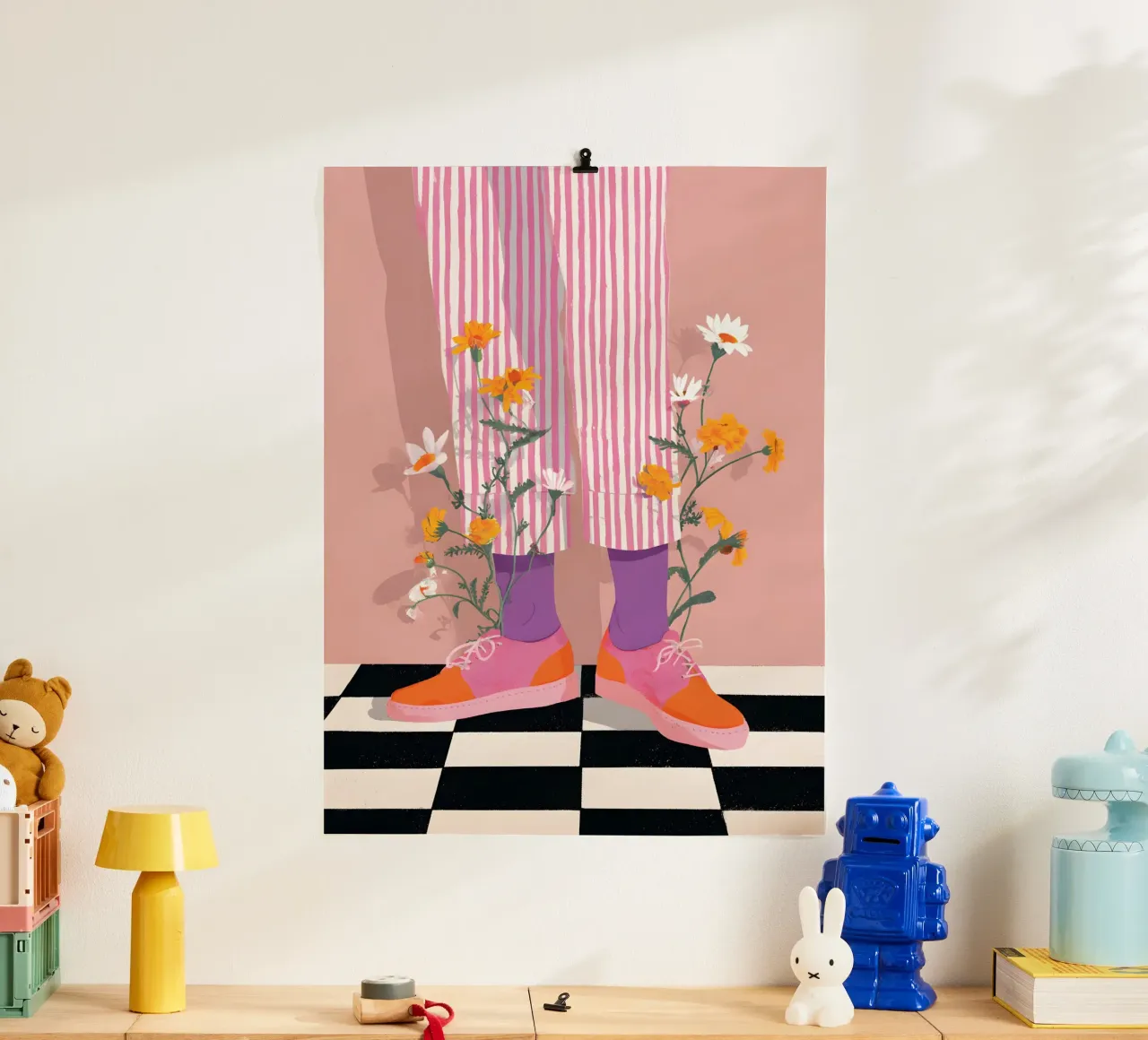 Floral Legs poster with plastic frame by Gypsy Galleria