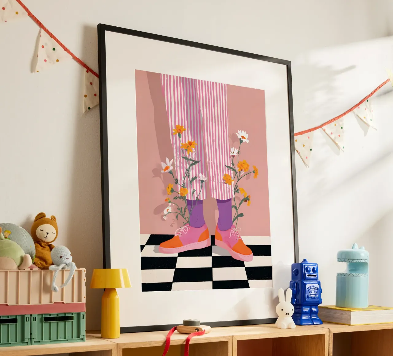 Floral Legs poster with plastic frame by Gypsy Galleria