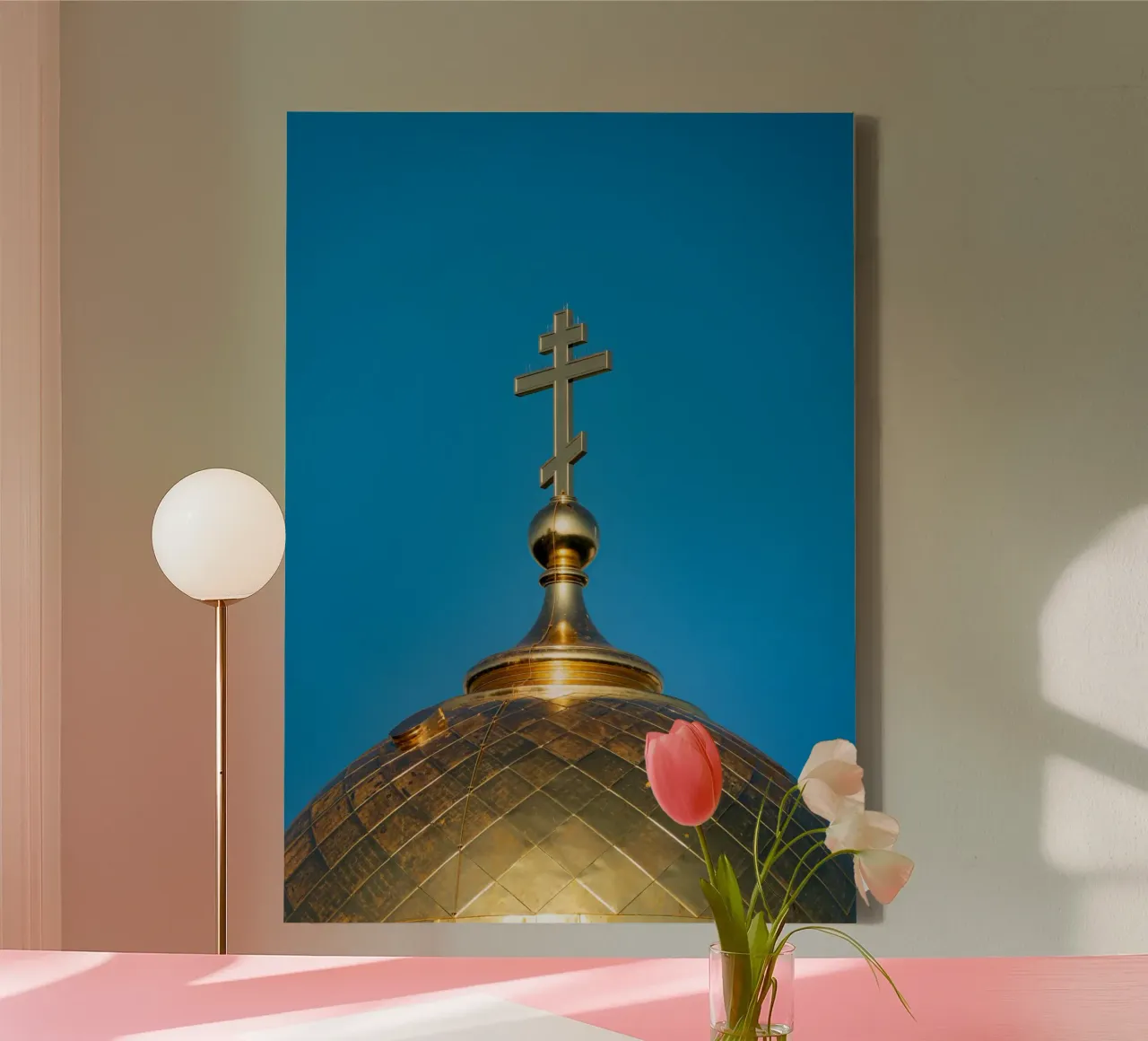 Orthodoxe Kathedrale Mariä Geburt in Riga Leinwand mit Schattenfugenrahmen von anderm