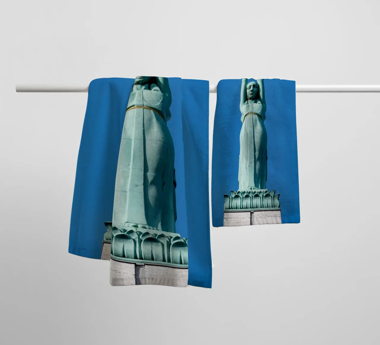 Statue of freedom in Riga, Latvia towel by anderm