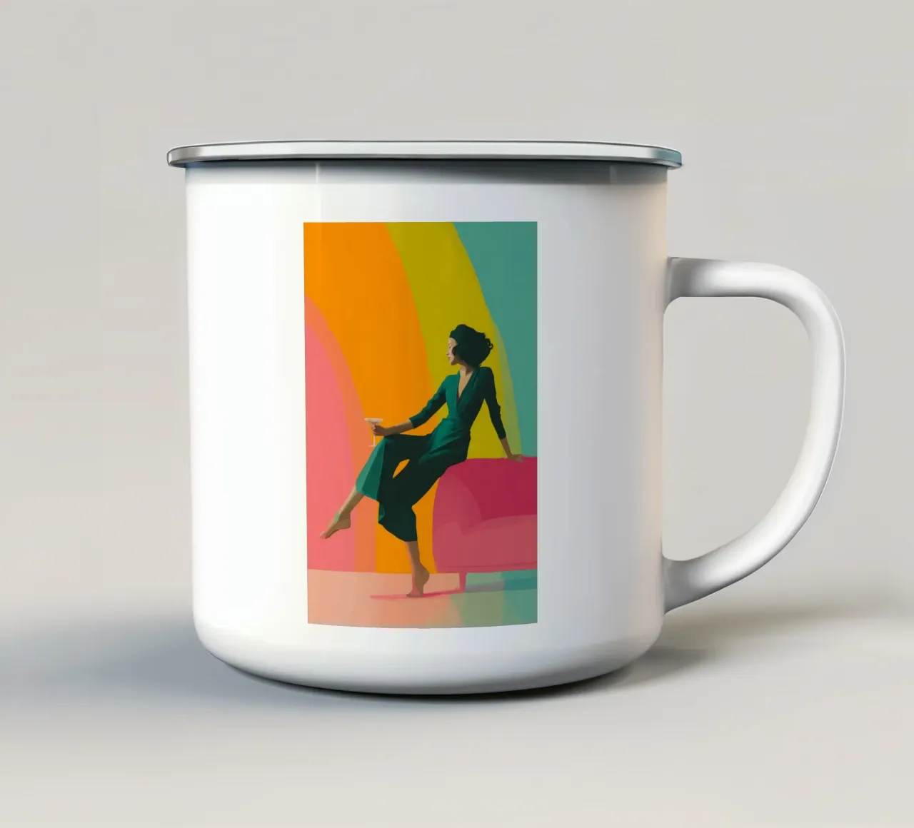 Rainbow Lounge tazza in smalto da Clara August