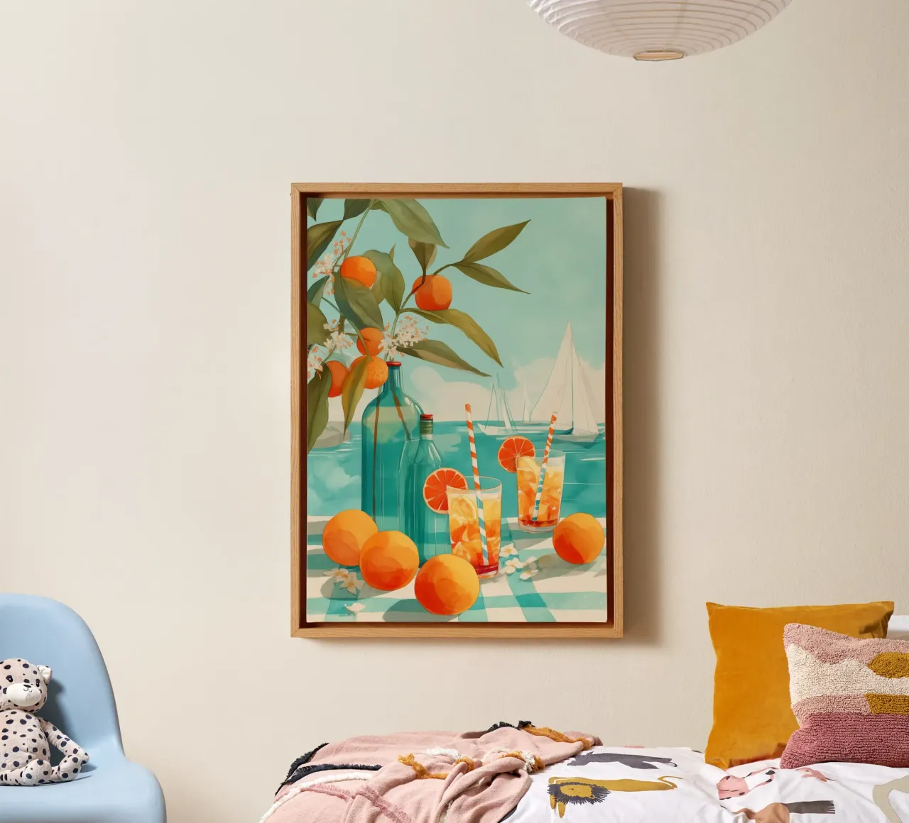 Citrus Coast canvas met Baklijst van Clara August