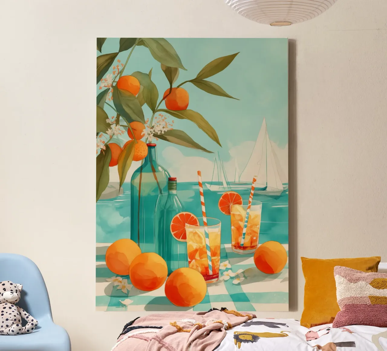 Citrus Coast canvas met Baklijst van Clara August
