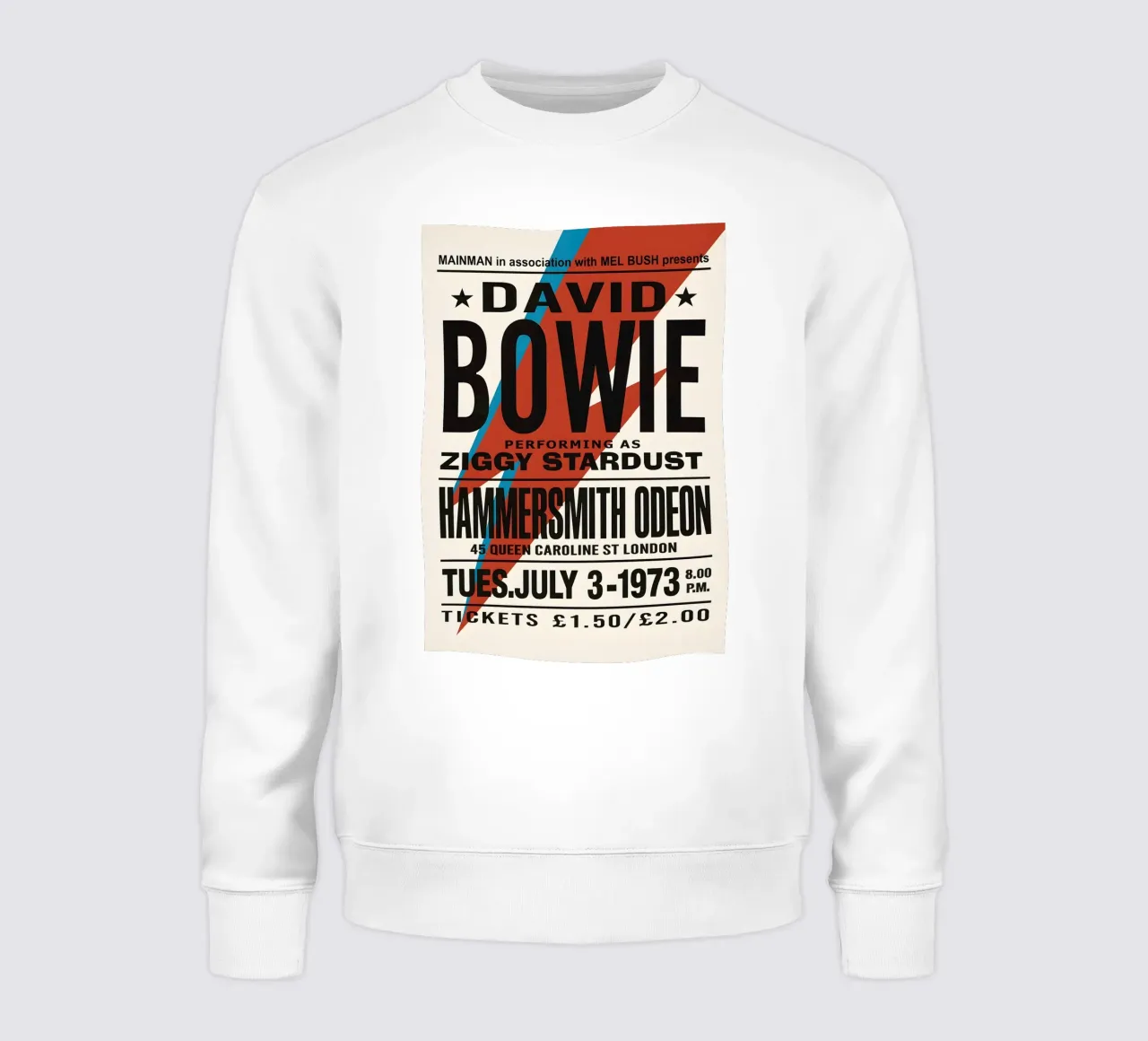 Reproduction David Bowie Hammersmith Odeon Music felpa da DGUnder