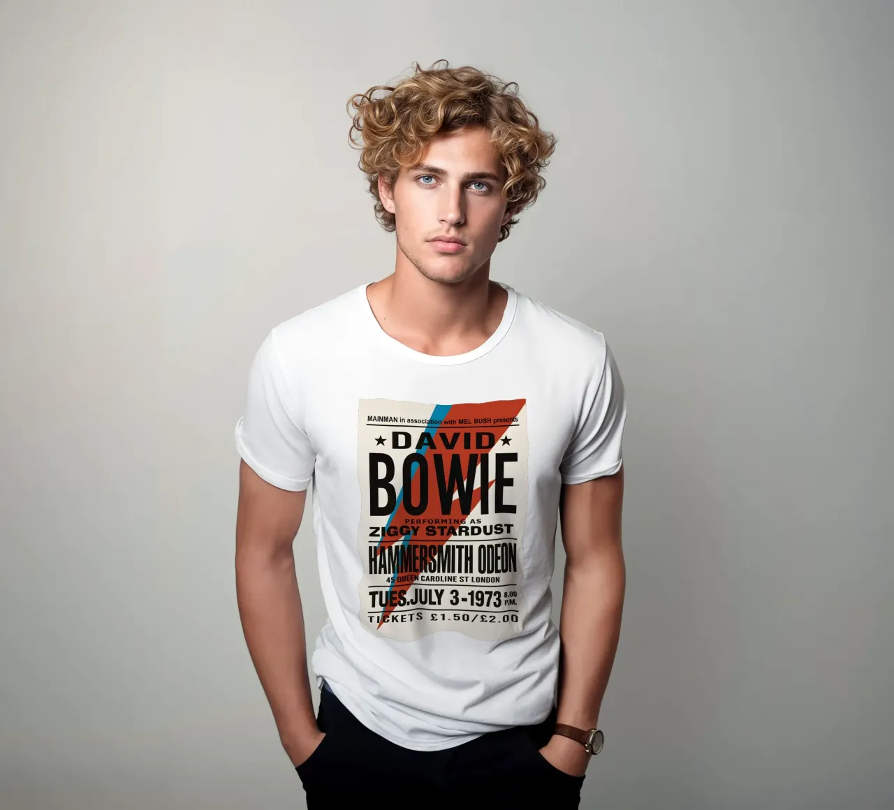 Reproduction David Bowie Hammersmith Odeon Music t-shirt da DGUnder