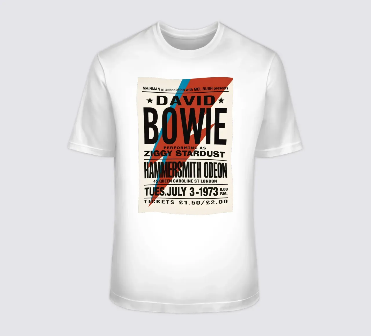 Reproduction David Bowie Hammersmith Odeon Music t-shirt da DGUnder