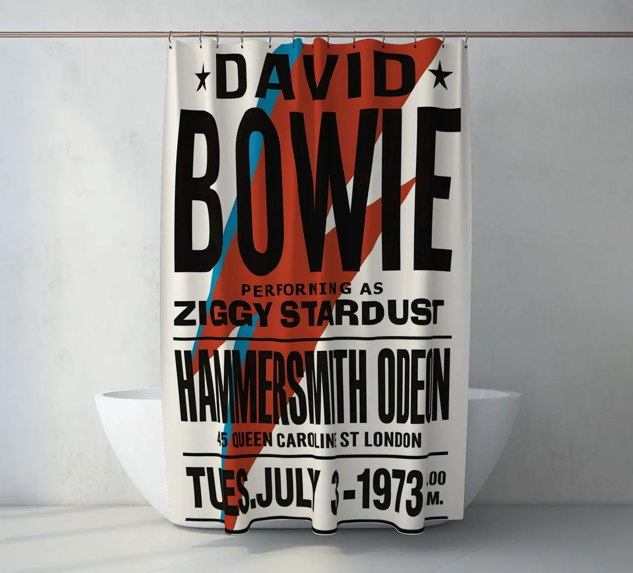 Reproduction David Bowie Hammersmith Odeon Music tenda da doccia da DGUnder