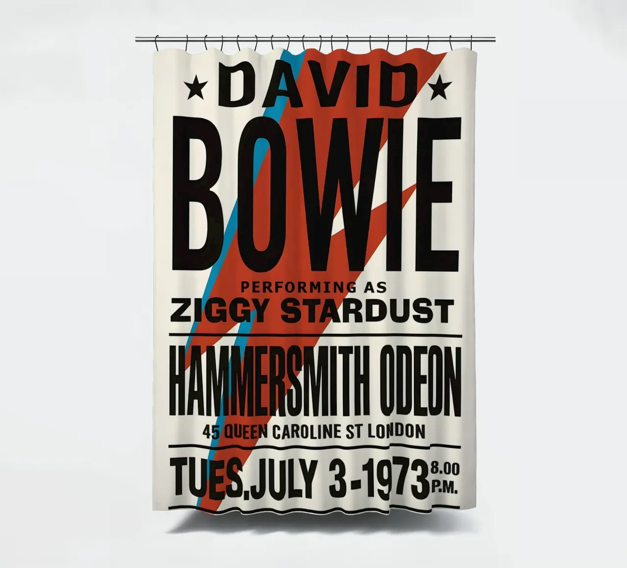 Reproduction David Bowie Hammersmith Odeon Music tenda da doccia da DGUnder