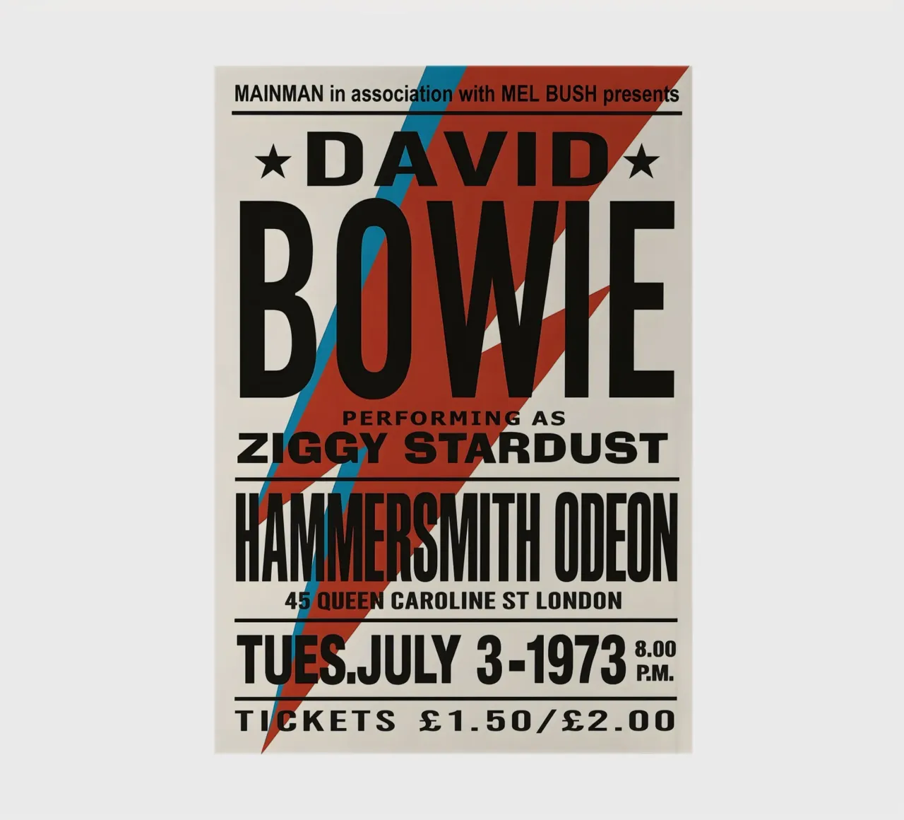 Reproduction David Bowie Hammersmith Odeon Music carnet de notes de DGUnder