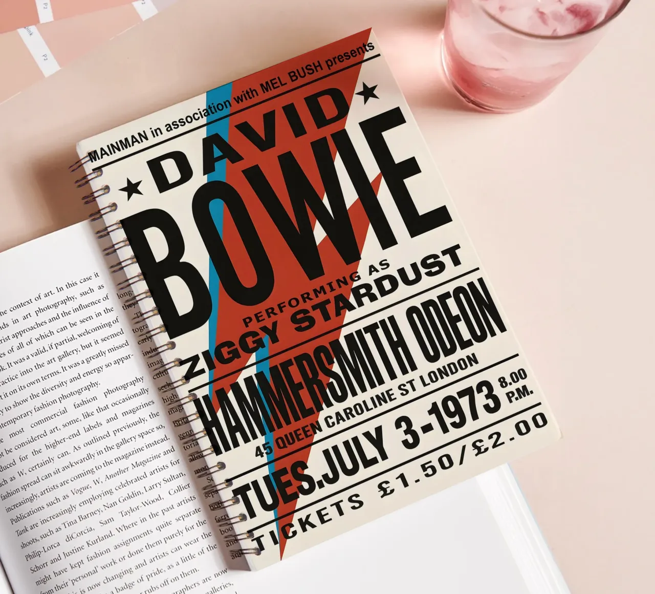 Reproduction David Bowie Hammersmith Odeon Music spiral notebook by DGUnder