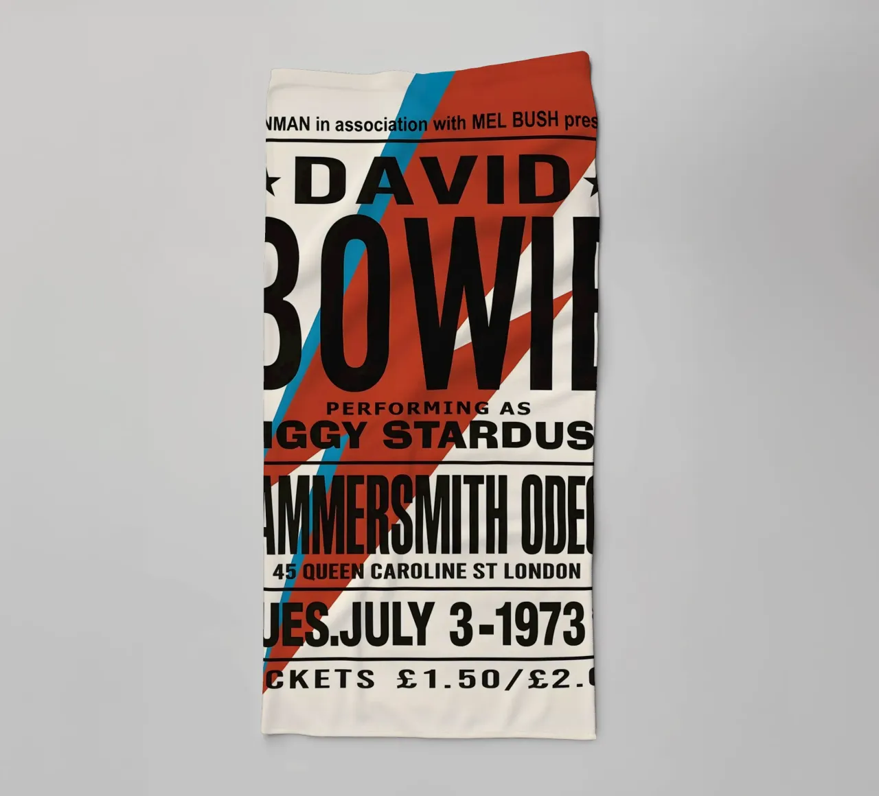 Reproduction David Bowie Hammersmith Odeon Music asciugamano da bagno da DGUnder