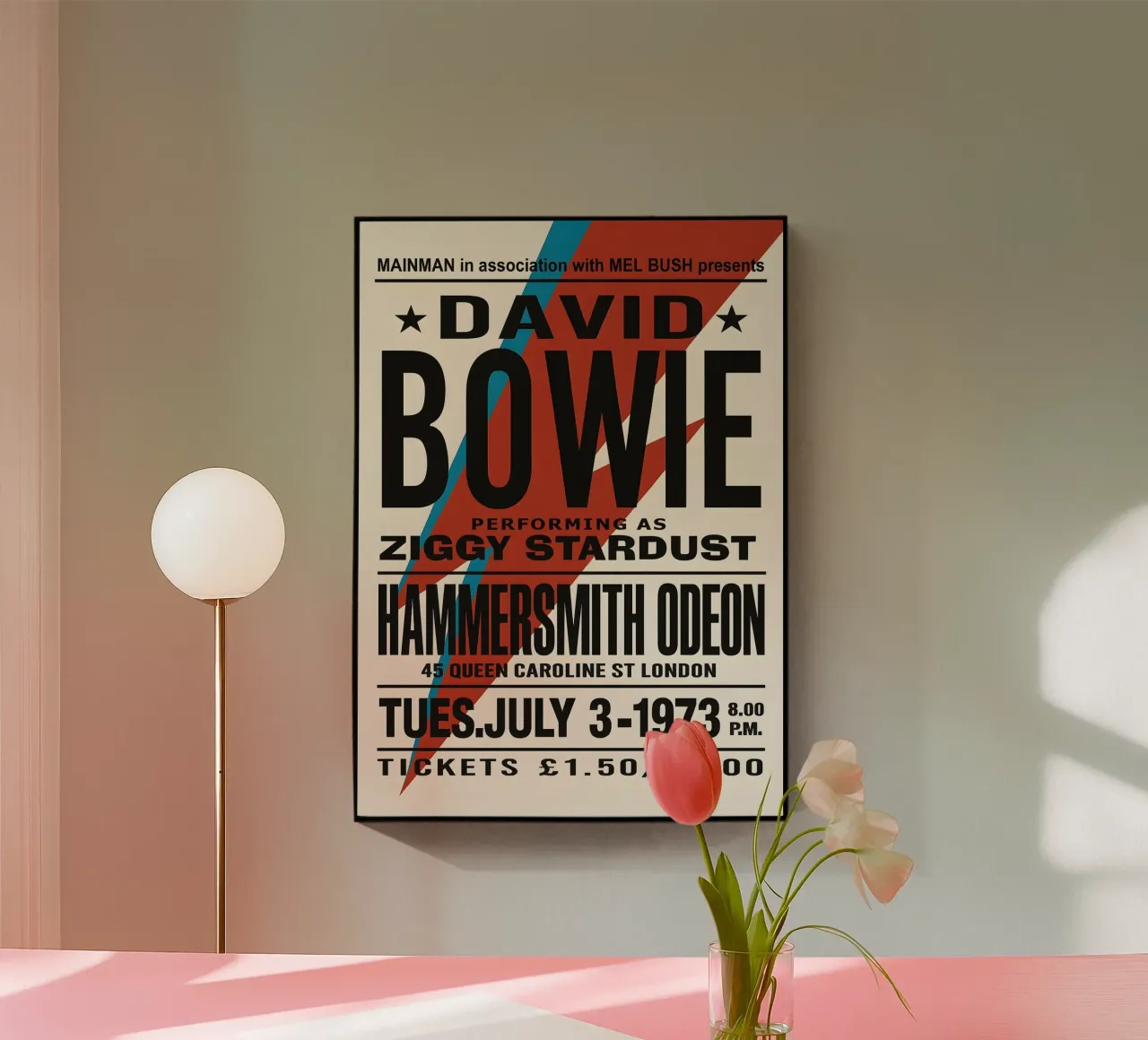 Reproduction David Bowie Hammersmith Odeon Music plexiglass da DGUnder