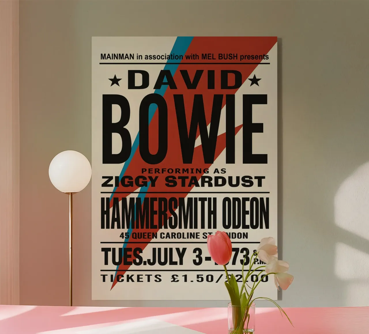 Reproduction David Bowie Hammersmith Odeon Music plexiglass da DGUnder
