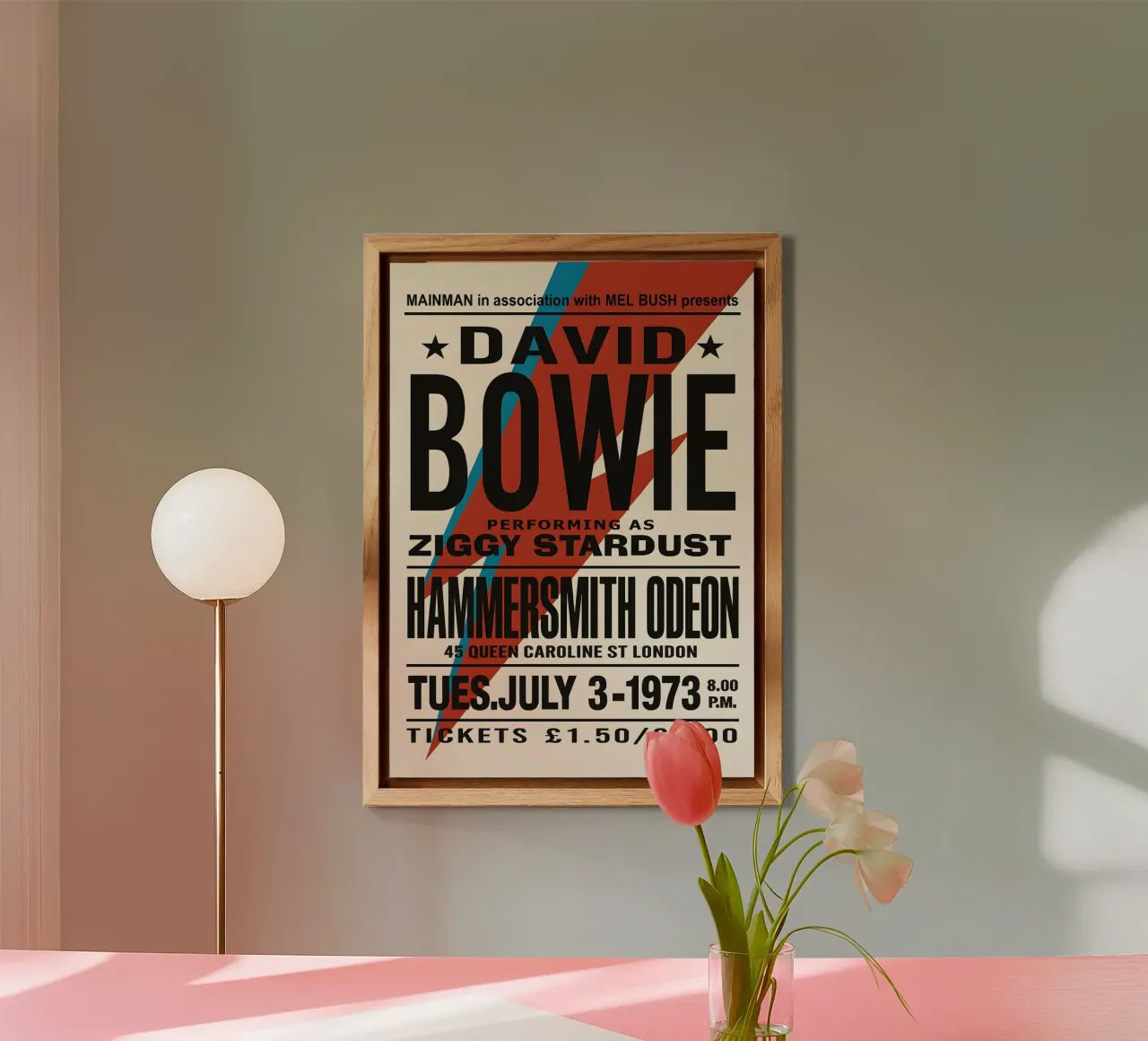 Reproduction David Bowie Hammersmith Odeon Music pannello forex da DGUnder