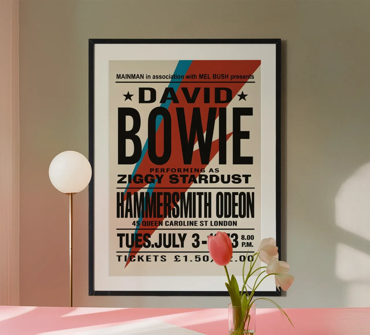 Reproduction David Bowie Hammersmith Odeon Music carta hahnemühle da DGUnder