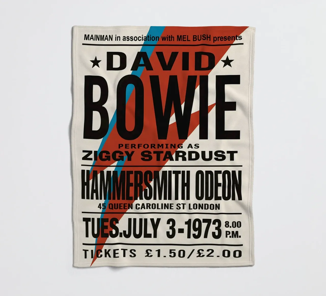 Reproduction David Bowie Hammersmith Odeon Music coperta in pile da DGUnder