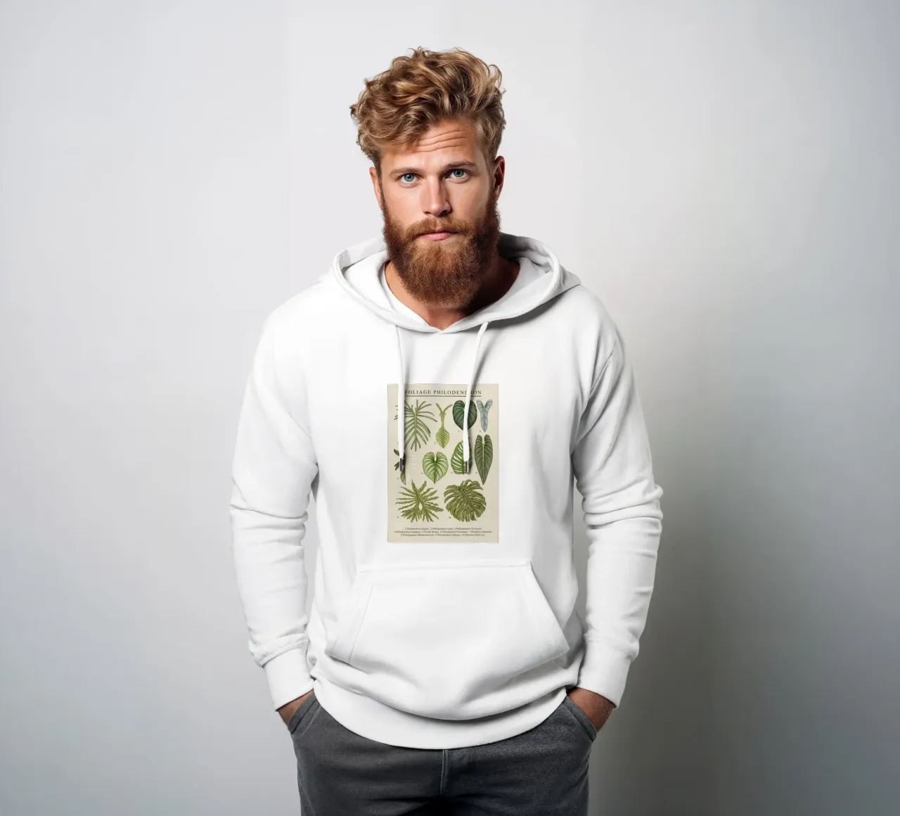 fogliame filodendro foglie pianta tassonomia botanica felpa con cappuccio da Graham Robertson