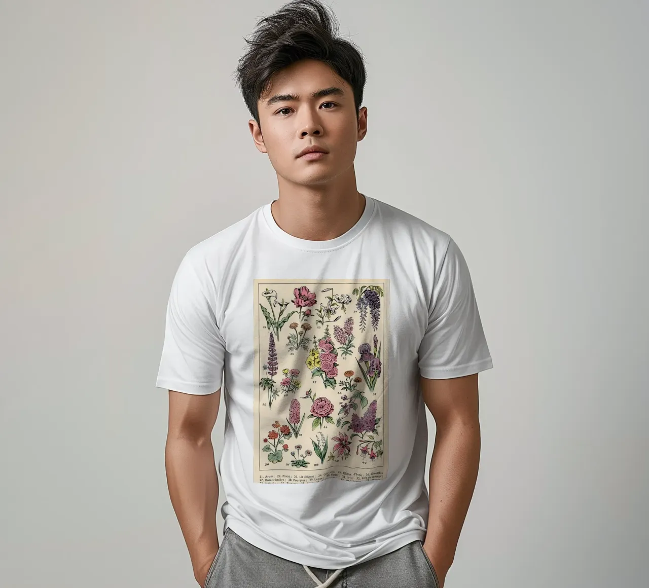 flowers araceae poppy lily wisteria t-shirt by Graham Robertson