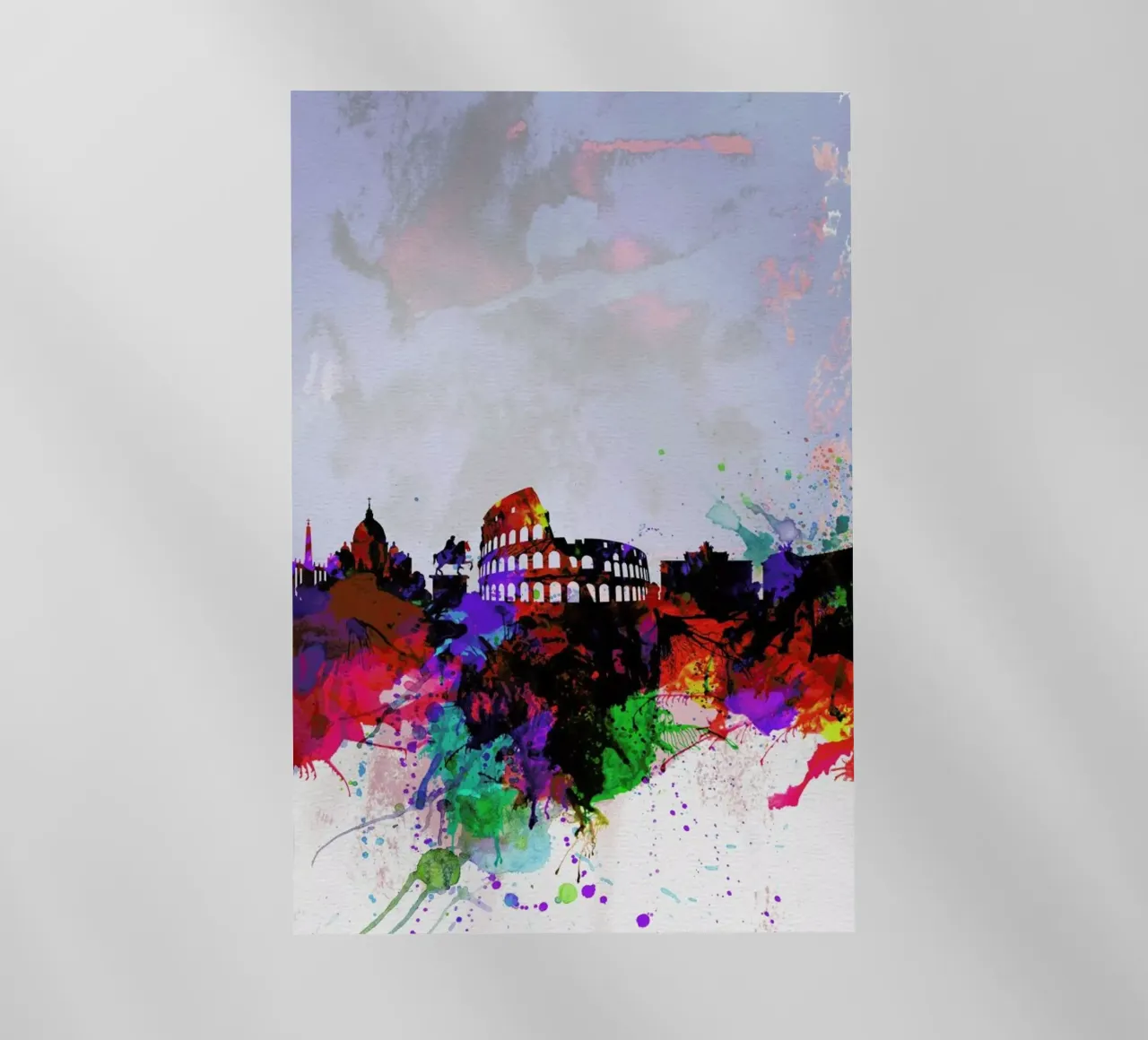 Rome Watercolor Skyline pellicola backlit da Naxart