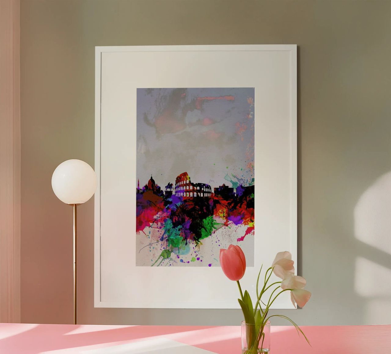 Rome Watercolor Skyline poster by Naxart