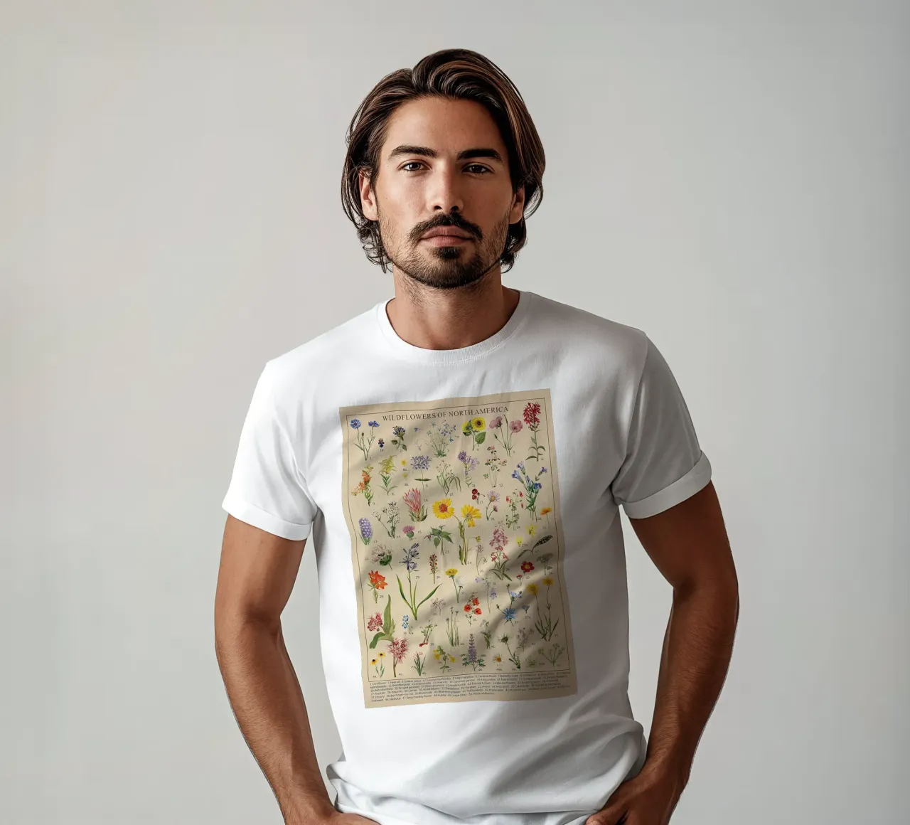 wildflowers botanical North America t-shirt by Graham Robertson