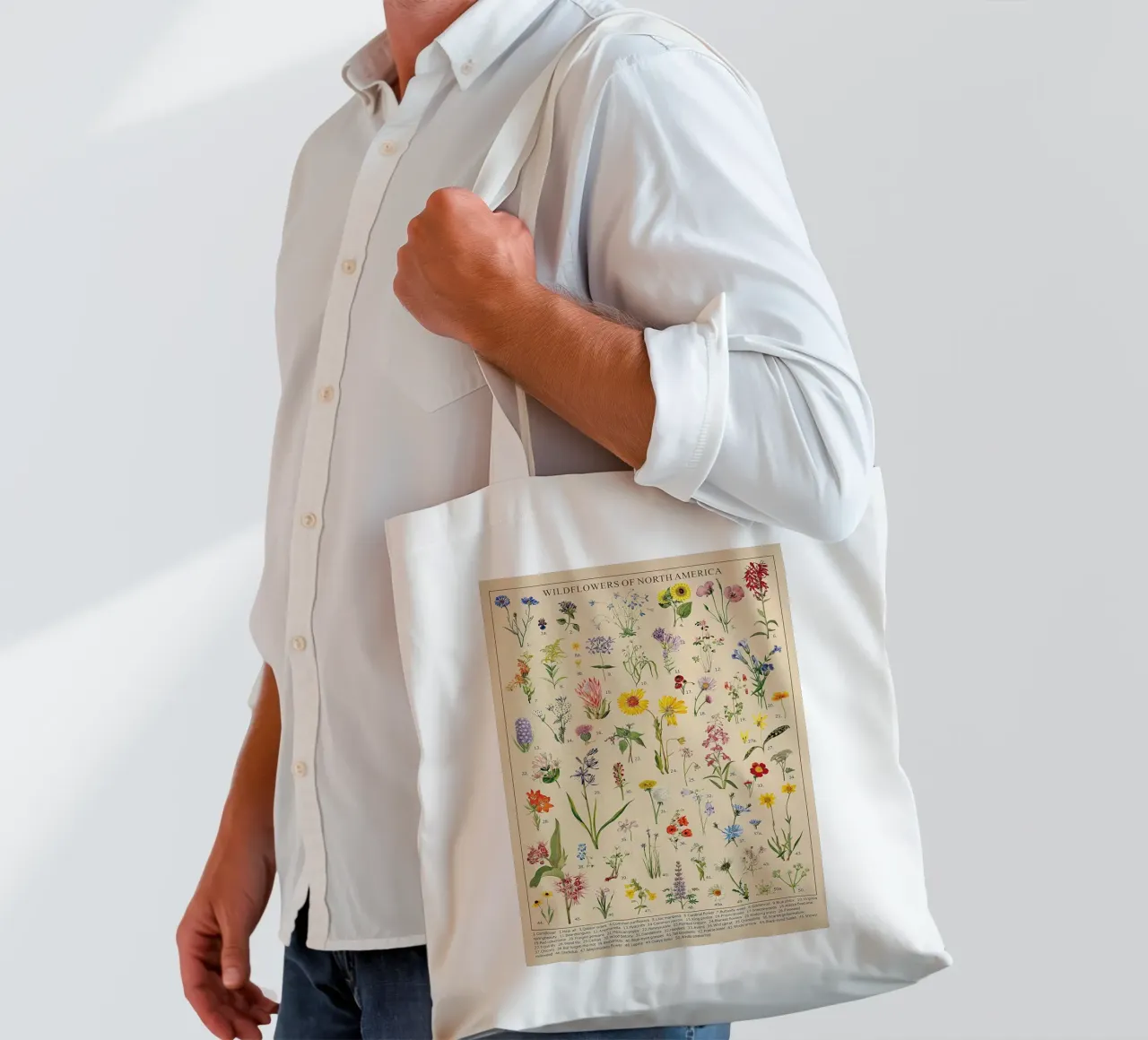 wildflowers botanical North America tote bag by Graham Robertson