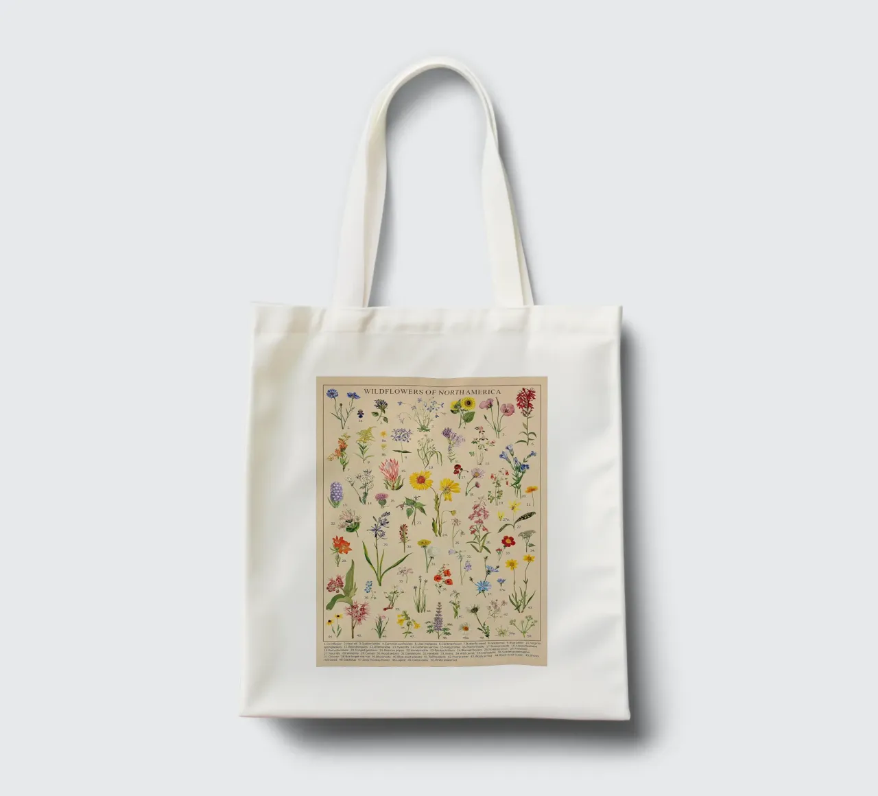 wildflowers botanical North America tote bag by Graham Robertson